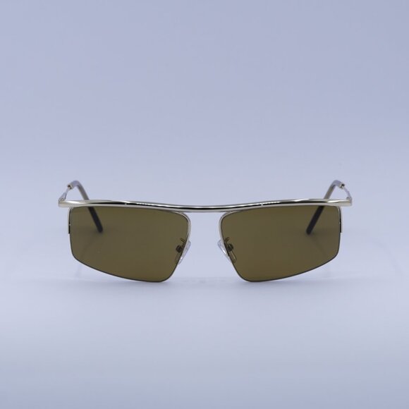 Fendi FE40141U 32E Sunglasses Gold Rectangle Frame, Brown Lenses - Picture 3 of 11